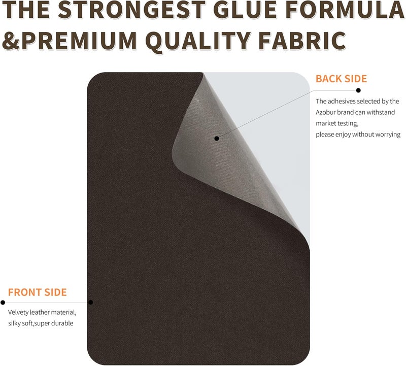 Azobur Sofa Fabric Repair Patch, 6 Piece Microfiber Patches, Self Adhesive Fabric Sofa Patch Repair Fabric, Luxurious Look, Quick Fix Sofa.(Dark Brown) - Image 3